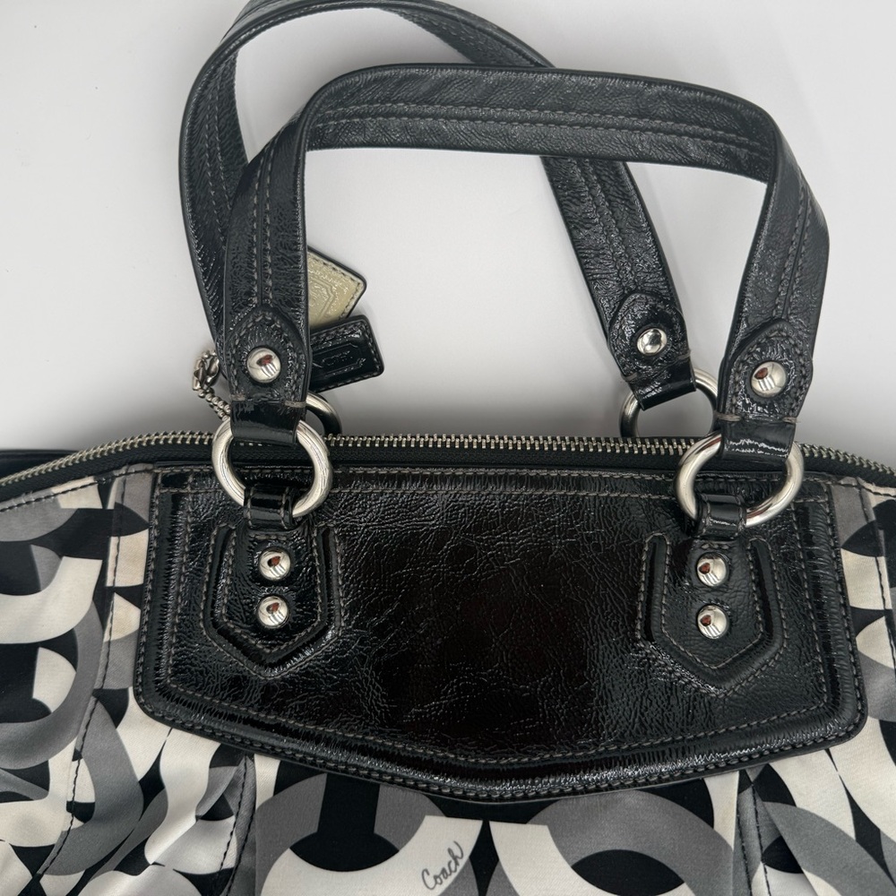 Coach Black and Gray Vintage Op-Art Women's Bag EUC - Picture 7 of 10